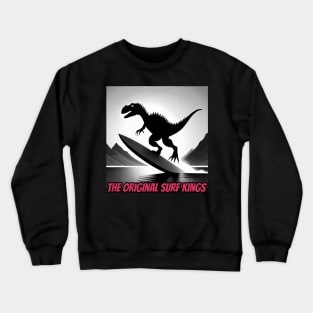 Dinosaur Surfing Funny Crewneck Sweatshirt